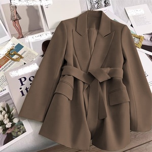 Nuovo Design autunnale <span class=keywords><strong>Blazer</strong></span> <span class=keywords><strong>nero</strong></span> da donna elegante abito Casual <span class=keywords><strong>Blazer</strong></span> <span class=keywords><strong>con</strong></span> bottone singolo - Product Image 4