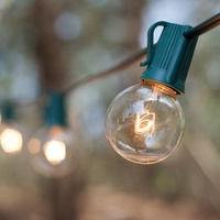 Guirlande lumineuse vintage en verre transparent, 25 pieds, en tungstène g40, pour décoration de vacances en plein air, vente en gros