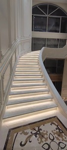 Escaleras de Caracol de mármol beige <span class=keywords><strong>Shanna</strong></span> para escaleras de mármol de entrada de hotel de Casa Real de lujo - Product Image 2