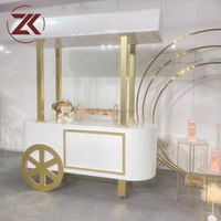 Chariot de service ZKAI en PVC pour dîner, présentoir à fleurs et bonbons, chariot à desserts pour fêtes en extérieur et mariages
