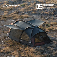 Tente tunnel camouflage imperméable quatre saisons Conqueror, grande tente familiale portable pour le camping en extérieur et les séjours de nuit