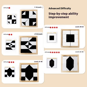 Tương tác máy tính để bàn câu đố ẩn khối xây dựng đồ chơi đặt nuôi dưỡng trí tưởng tượng tư duy không gian của trẻ em làm bằng gỗ - Product Image 4