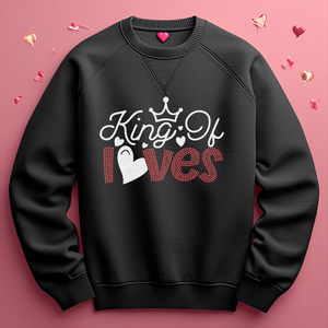Transfert de correctif de haute qualité Bling Glitter King of Loves Rhinestone Valentine <span class=keywords><strong>pour</strong></span> la Saint-Valentin - Product Image 1