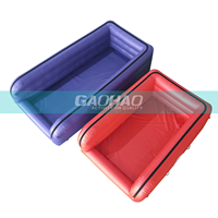 GAOHAO Fosse à mousse gonflable bleue pour barres de gymnastique, tapis de piste gonflable, fosse à mousse d'atterrissage, taille 300x200x90cm, tapis d'atterrissage sécurisé pour enfants, anti-choc