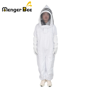 Traje de Protección Profesional para Apicultor, de Algodón Blanco, con Capucha, para Todo el Cuerpo, con Puños y Cintura Elásticos - Product Image 1