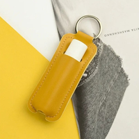Étui à rouge à lèvres en cuir PU souple, porte-baume à lèvres, porte-clés, pochette pour gloss, accessoires de voyage