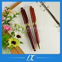 Ensemble de stylos en bois de rose rouge de luxe avec logo personnalisé, finition métallique, pour cadres d'affaires