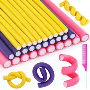Venta Directa de Fábrica: Rizadores Fríos sin Calor de 24cm, Herramientas de Peluquería DIY, Rodillos de Goma Flexibles de Esponja para Uso Doméstico - Product Image 1