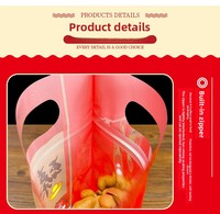 Sac refermable imprimé avec poignée, pochette d'emballage plastique festive refermable, sac d'emballage personnalisé pour cadeaux et snacks