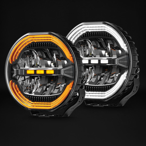 2025 New No Dazzling Truck 12V <strong>LED</strong> Ramp Spot Light Heavy Duty Truck Dynamic White Amber DRL 9 Inch <strong>Led</strong> Driving Light for Scania - Product Image 1