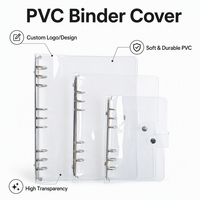 Vente en gros de couvertures de carnet personnalisables en PVC transparent A5 à 6 anneaux, surface brillante/mate/givrée, pour journalisation DIY