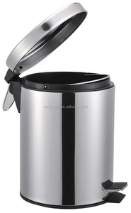 Poubelle à pédale en acier inoxydable 3L/5L/12L pour salle de bain d'hôtel, poubelle à pédale pour chambre d'hôtel - Product Image 5