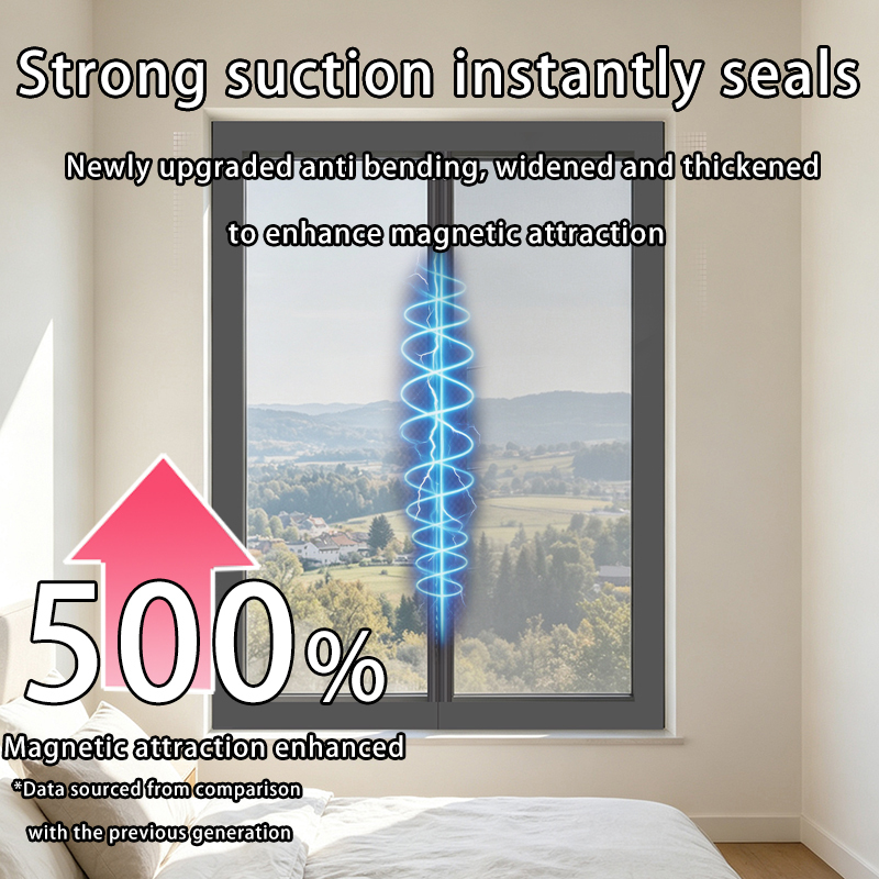 Automatic Closing Magnetic Mosquito NetDiy Magnetic Window Screen Window Frames With Grey Mesh · image 4