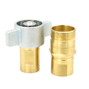 Raccord rapide hydraulique NPT1'' en laiton forgé à tête ronde avec écrou à oreilles pour remorque benne - Product Image 4