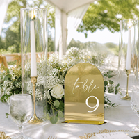 Support de table personnalisé 1-10 avec franges dorées pour restaurant, fête d'anniversaire, bar de luxe pour enfants, numéros de table en acrylique argenté grande taille