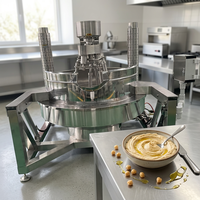 Marmite mélangeuse planétaire à double enveloppe, chauffage gaz et électrique, pour la production de houmous et de pâte de pois chiches