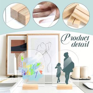 Holder Arched Acrylic <b>Sheets</b> With Wood Stand Diy <b>Clear</b> Arch Sign Blank for Wedding Party Reception - Product Image 2