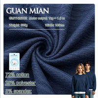 GUAN MIAN Jersey uni double face mélangé 72% coton 25% polyester 3% élasthanne Largeur 185CM 325GSM Textile tricoté teint Filles Garçons