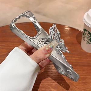 Custodia per telefono con staffa a farfalla in stile coreano per <span class=keywords><strong>iPhone</strong></span> <span class=keywords><strong>12</strong></span> 13 14 15 Pro Max <span class=keywords><strong>Cover</strong></span> antiurto con supporto in <span class=keywords><strong>Silicone</strong></span> morbido - Product Image 5