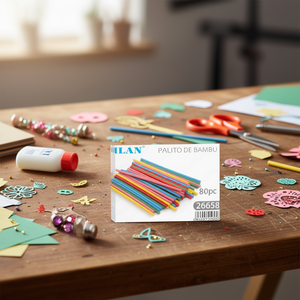 Bastoncini di bambù colorati ILAN 0,5x15 cm 80 pezzi per artigianato e fai da te - Product Image 3