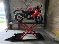 Table élévatrice hydraulique électrique réglable pour moto, plateforme de réparation pour ATV et moto tout-terrain