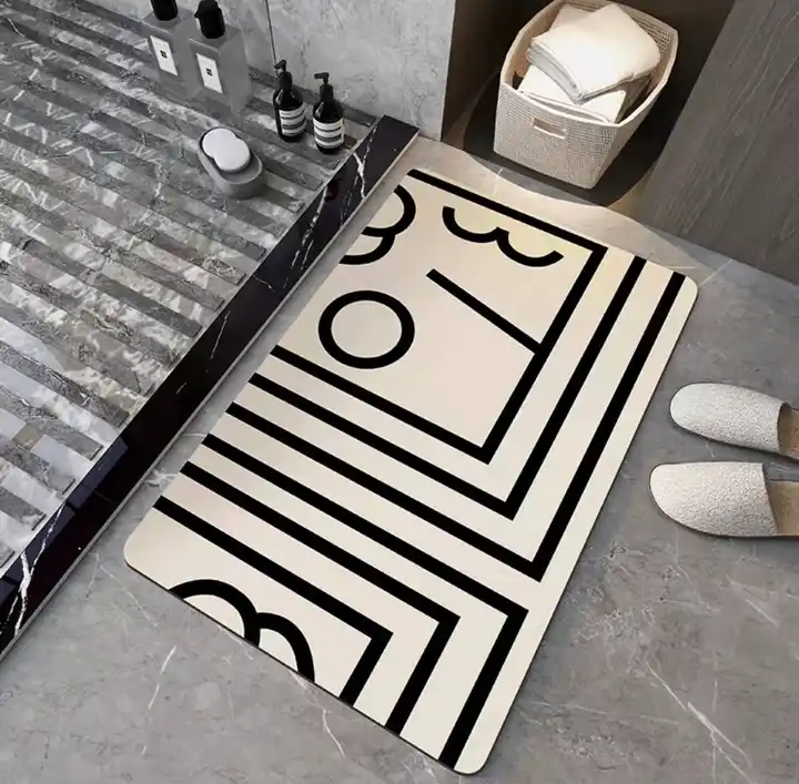 customizable pattern bathroom water absorbent rug