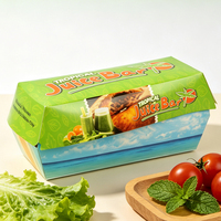 Boîte à hot-dogs en carton rigide robuste, vente en gros, logo personnalisé imprimé, résistante à la graisse, emballages alimentaires jetables, directement de Chine