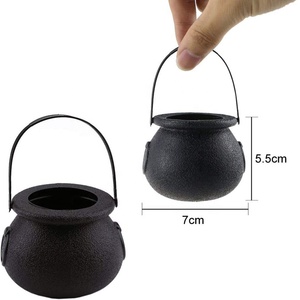 Mini hervidores de dulces de Halloween, novedad, <span class=keywords><strong>Caldero</strong></span>, teteras, tazas, <span class=keywords><strong>Caldero</strong></span> de bruja negro de plástico para Navidad, novedad, soporte para dulces - Product Image 6