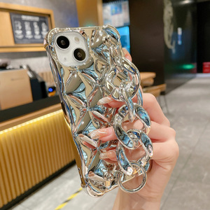 <span class=keywords><strong>Coque</strong></span> à strass pour <span class=keywords><strong>iPhone</strong></span> 13, 12 Pro Max, Bracelet métallique, or ou argent, galvanisée, tendance, bling - Product Image 4