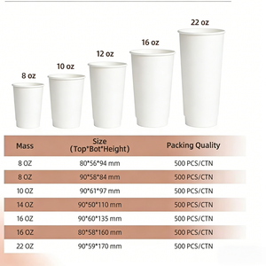 Bicchieri di Carta a Doppia Parete di Alta Qualità per Bevande Calde e Fredde, Biodegradabili, per Amanti del Caffè, Feste e Attività Commerciali - Product Image 4