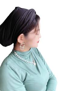 Pañuelo para la Cabeza de Mujer Musulmana, Marca YASEEN, Estilo Corto de Color Sólido con Lazo Cruzado en la Parte Delantera, Acrílico - Product Image 4
