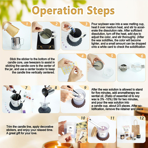 Hoàn Thành nến làm kit tự làm nến làm nguồn cung cấp đậu nành sáp tins nến bấc ánh sáng hương thơm loại mùi hương - Product Image 4