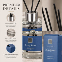 Diffuseur cylindrique de 100 ml avec 5 bâtonnets en fibre noire et boîte individuelle colorée