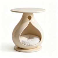 Table d'appoint en forme de goutte d'eau, lit pour chat, couleur personnalisable, bureau en fibre de verre, grotte pour animaux de compagnie d'intérieur, nid luxueux pour chaton
