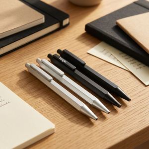 Fashion Delicate Hexagonal Ballpoint <b>Pen</b> Hexagonal Design Aluminum Pole Press Push Out <b>Pen</b> Custom Logo - Product Image 2
