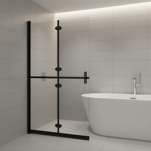 Puerta de Ducha Transparente de Vidrio ESG de 35.4 x 74.8 Plegable con Marco, Diseño Minimalista - Product Image 2