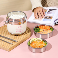 Pot et seau isolés sous vide double couche en acier inoxydable 304 de grande capacité Boîte à lunch isolée pour adultes et étudiants avec couvercle en PP