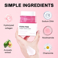 Gel hydratant éclaircissant à étiquette blanche, crème hydratante éclaircissante, anti-âge, niacinamide, capsule de gelée de collagène rose PDRN, crème pour le visage