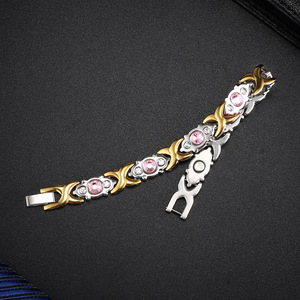2022 <span class=keywords><strong>ematite</strong></span> stone Power bracciale rosa cristallo X ioni in acciaio inossidabile braccialetti all'ingrosso - Product Image 3