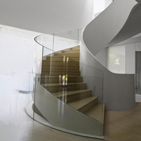 Escalier en colimaçon au design moderne, escalier flottant avec structure en acier pour usage hôtelier, escalier décoratif
