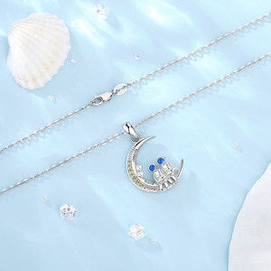 Merryshine ฉันรักคุณไปยังดวงจันทร์และสร้อยคอจี้หัวใจรักหลัง - Product Image 5