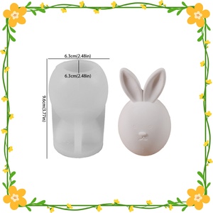 แม่พิมพ์ซิลิโคนรูปกระต่ายไข่ไร้หน้า สำหรับทำเทียนหอม ของตกแต่งหัวกระต่ายสำหรับเทศกาลอีสเตอร์ แม่พิมพ์ซิลิโคนสำหรับทำสบู่ - Product Image 5