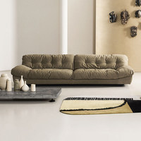 Ensemble de canapés droits en tissu de style italien, meubles de salon de petite taille, canapé moderne minimaliste