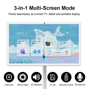 INFOCHIP <span class=keywords><strong>Monitor</strong></span> Touchscreen Portatile <span class=keywords><strong>Smart</strong></span> TV Android 15 da 32 Pollici con Batteria da 10000mAh FHD per Negozi al Dettaglio e Menu Ristoranti - Product Image 2