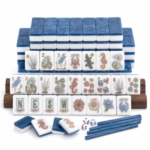 Juego de Fichas de Mahjong de Cerámica de Lujo Grabadas, para 4 Jugadores, Portátil, con Diseño Personalizado - Product Image 3