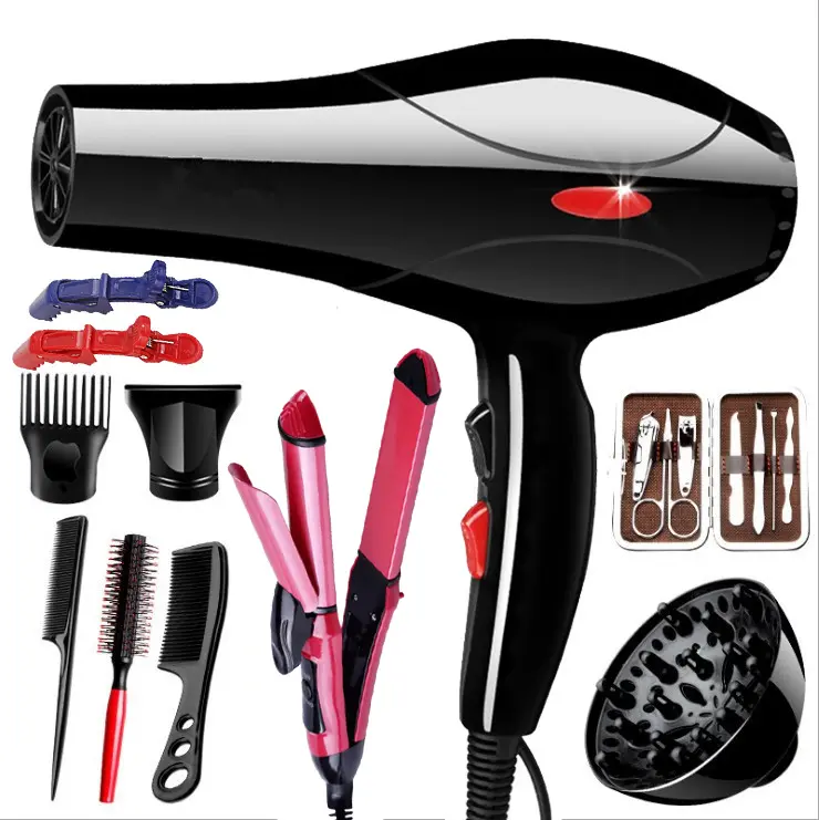 Kit de sèche-cheveux 2 en 1 pour femmes, bricolage, fer plat à friser, tenue à main, bon marché