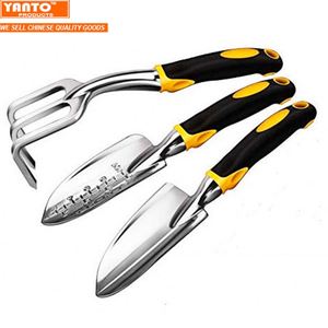 3pc en herramienta de jardín de aluminio fundido cabeza Kit de jardinería con goma suave antideslizante paleta transplanter cultivador - Product Image 1