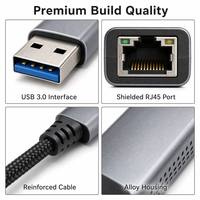 Adaptador de Red USB 3.0 a RJ45, Cable de Red Gigabit Ethernet LAN 10/100/1000 Mbps para Laptop