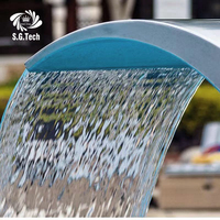 Fuente de Agua en Cascada de Acero Inoxidable Water Crown, Decoración para Jardín, Interiores, Exteriores, Piscina, Spa, Bañera