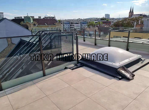 Balustrade Hot Sale Balcony Post Railing Outdoor Terrace Stainless Steel Black Glass Balustrade Designs